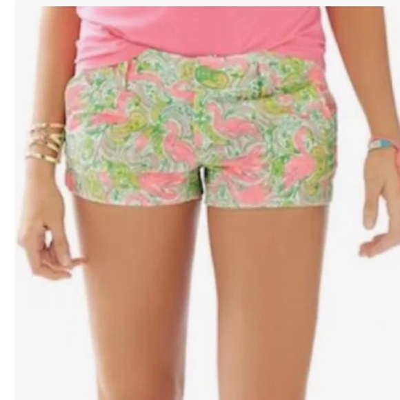 Lilly Pulitzer the Walsh short in Hot Wings Flamingo Size 0 - Picture 1 of 10